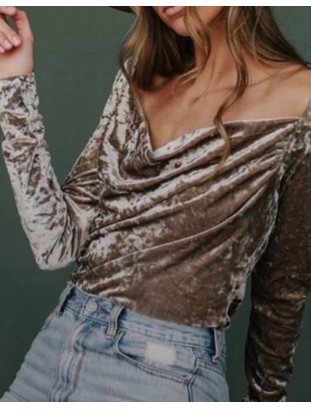 Free People The Perfect Date Top Crushed Velvet Whimsigoth